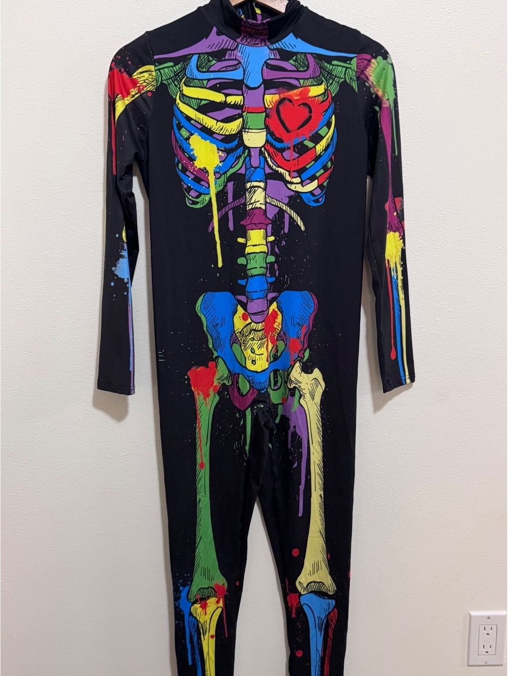 Colorful Skeleton Halloween Costume Full Body Suit